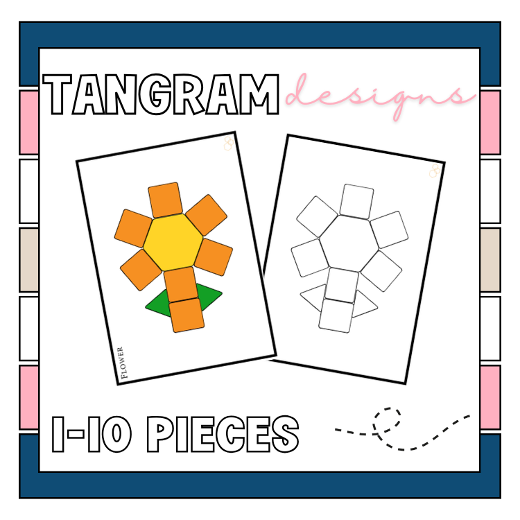 Tangram Designs (1-10 Pieces): Matching/Visual Perception