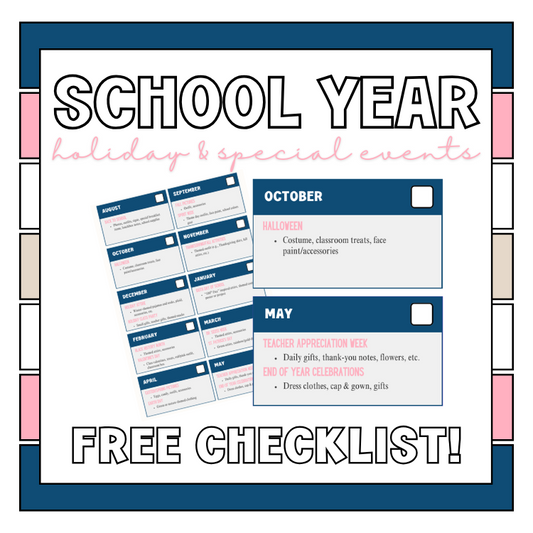 School Year Holiday & Special Events Checklist