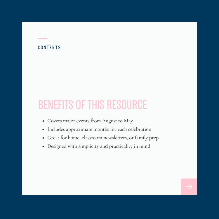 School Year Holiday & Special Events Checklist